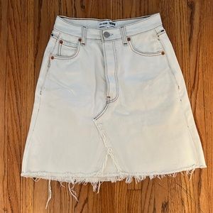 RE/DONE | Levi’s High Rise White Out Denim Mini Skirt